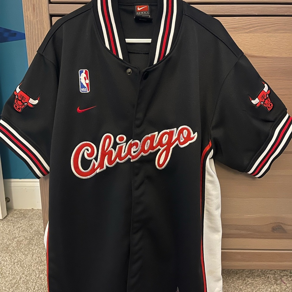 Nike Black Jacket with Red and White Stripes